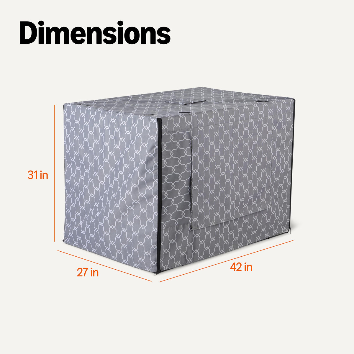 Amazon Basics Dog Cage Cover for 42-inch Wire Crates, Heavy-Duty with Zippered Panels
