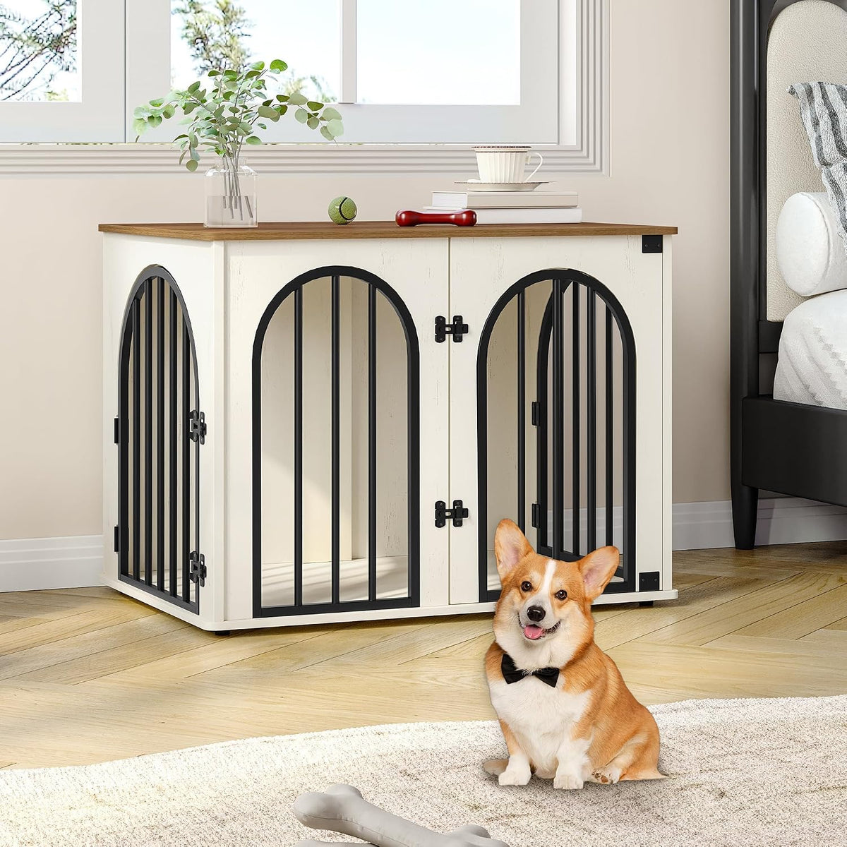 Hzuaneri 31.5 in Dog Crate Furniture,Dog Kennel Indoor for Small/Medium Dog