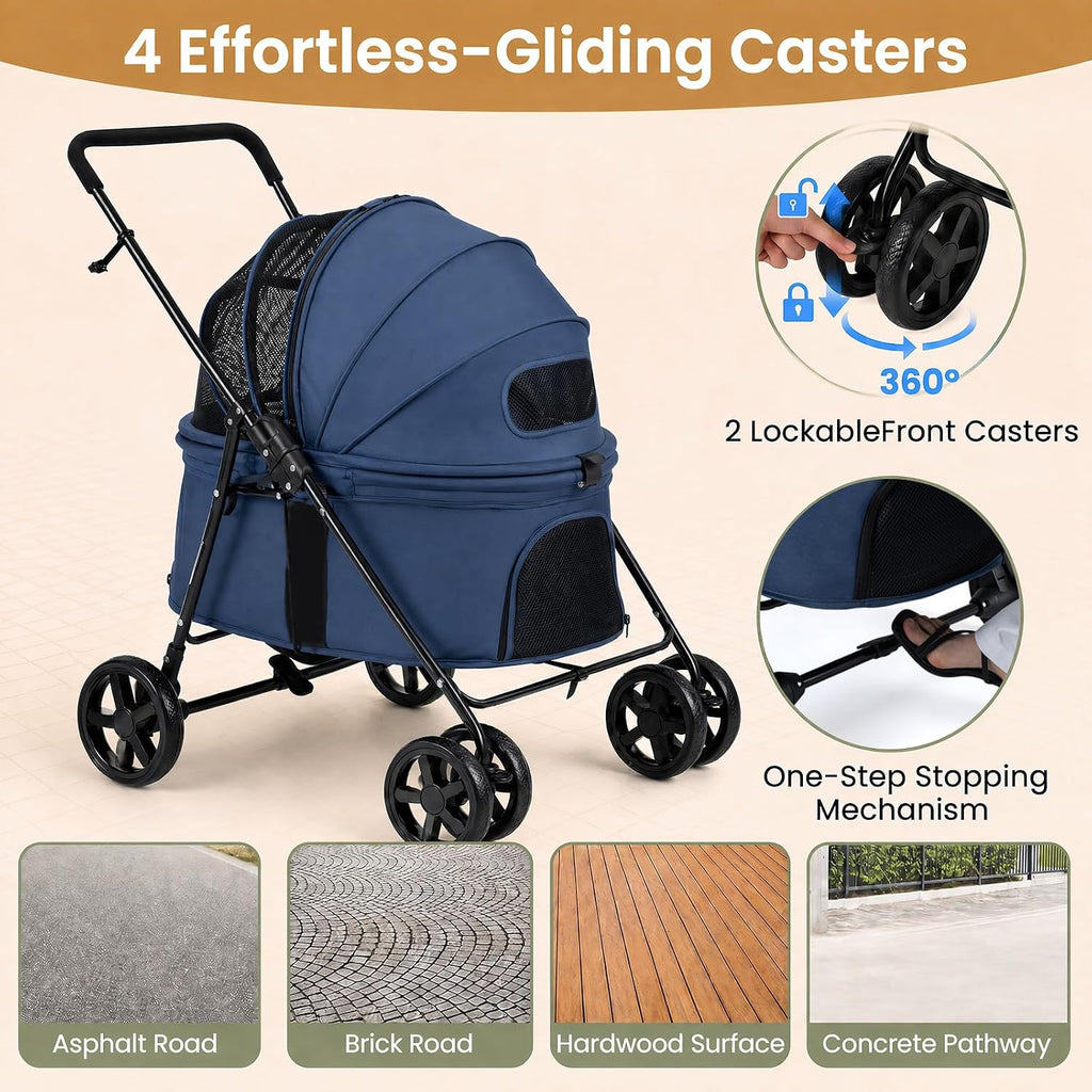 GIANTEX Pet Stroller for Small & Medium Dogs & Cats, Vet Visits & Travel