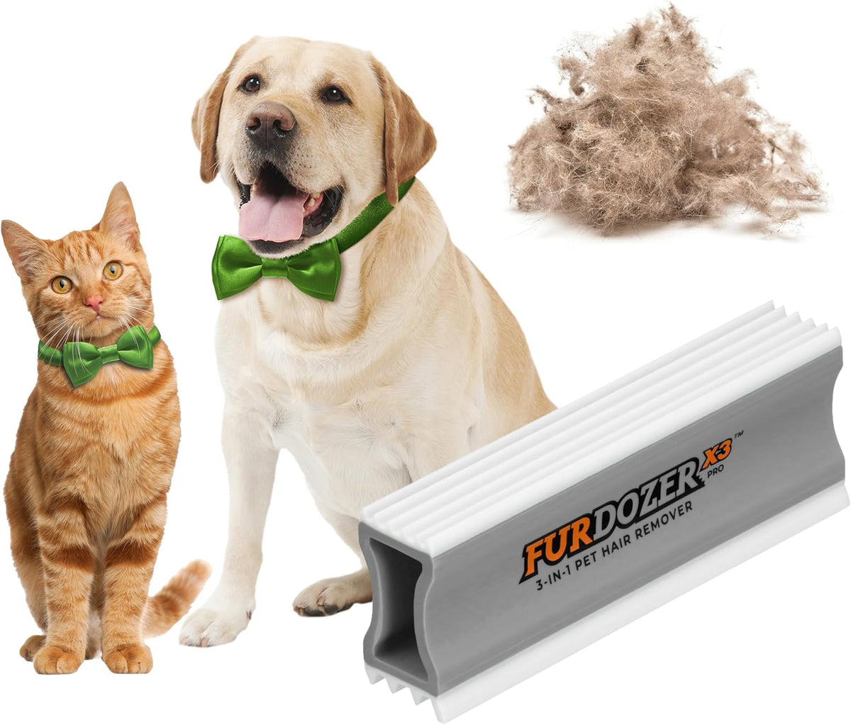 FurDozer Pet Hair Remover & Auto Detailing Tools - Cat & Dog Hair Remover for Carpets, Car Interiors, Couches, Bedding, 