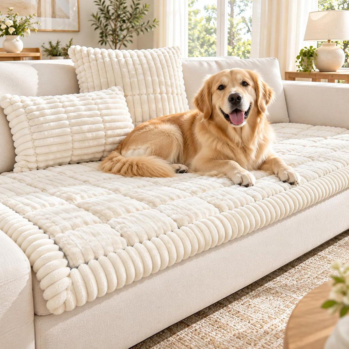 Pet Couch Cover 3-Piece Set, 2 Pillow Covers (Dark Gray,27.6 x 59.1 in)