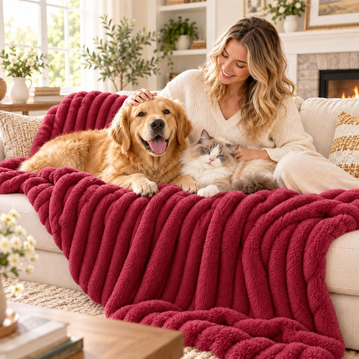 2027 NEW Emotional Support Blanket for Dogs (Yellow,27×39 in)