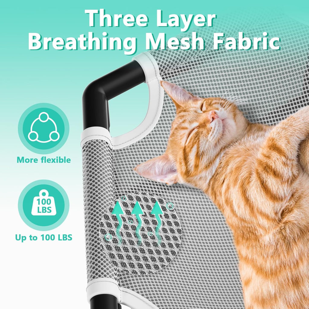 Elevated Cat Hammock Bed, Hexagon Raised Cat Swing Bed Chair Cot