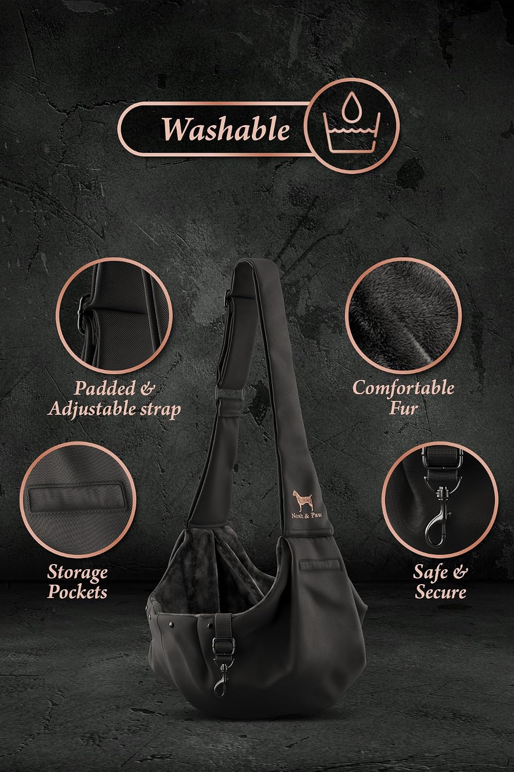 Dog Carrier Sling for Small Dogs & Cats 5-18 lbs (Premium Twill)