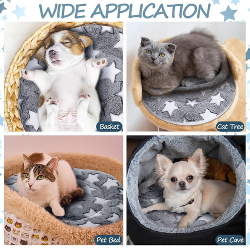 2 Pack Self Heating Cat Pad Self Warming Dog Mat, 16'', Large Star