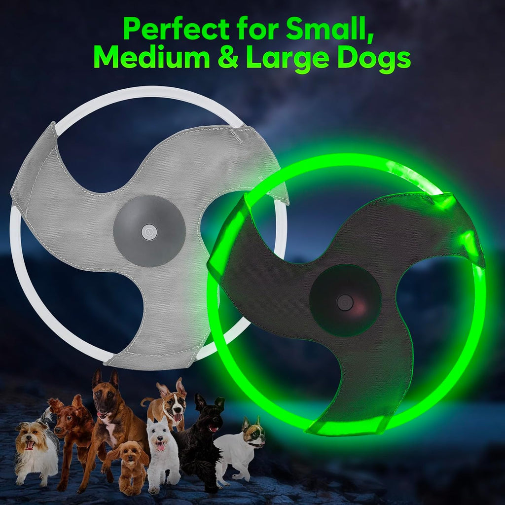 Light Up Dog Flying Disc, LED Flying Disc Dog Toy for Night Time