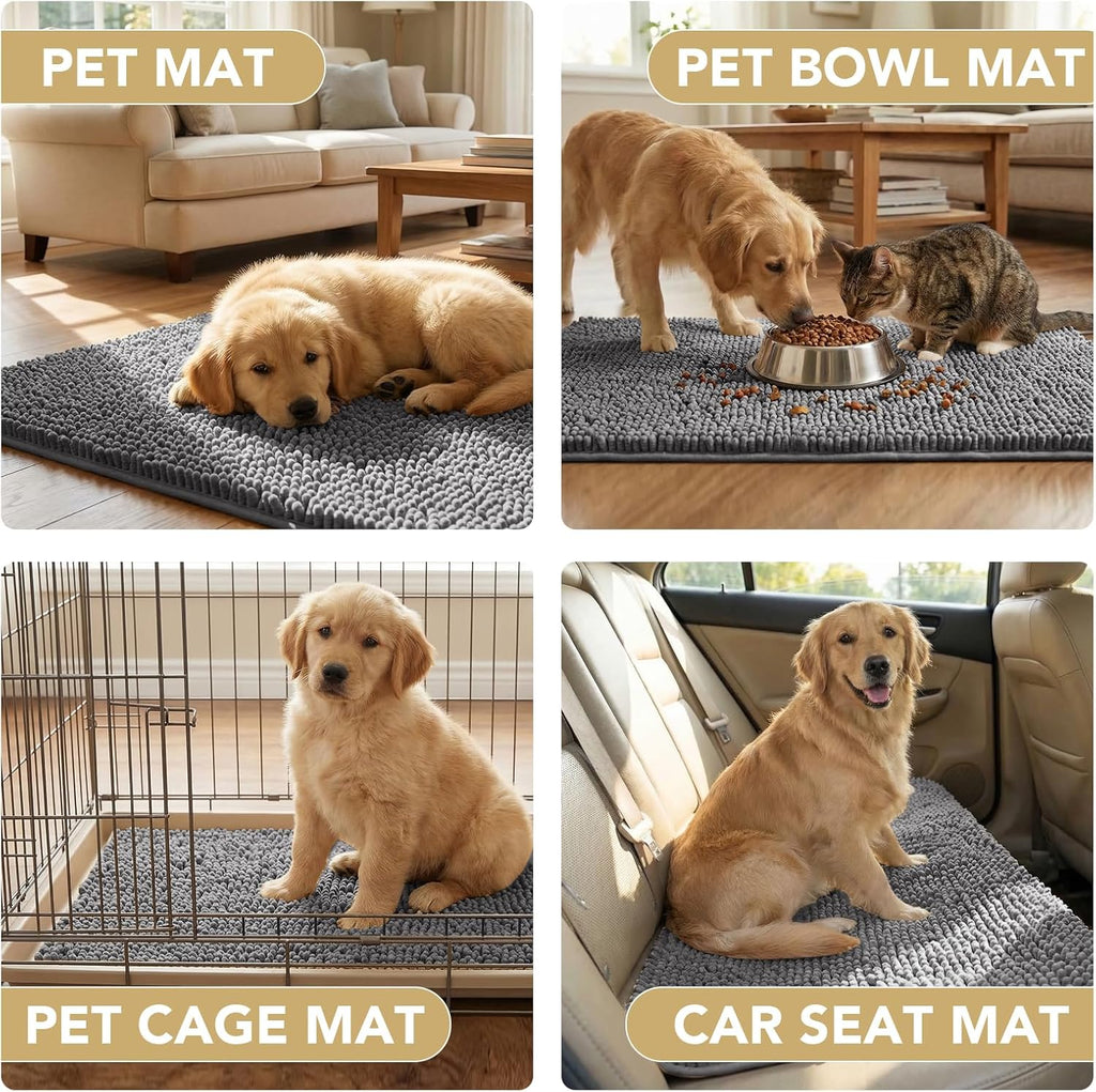 H.VERSAILTEX Dog Door Mat for Muddy Paws, Super Absorbent Mud Mat 30" x 48"