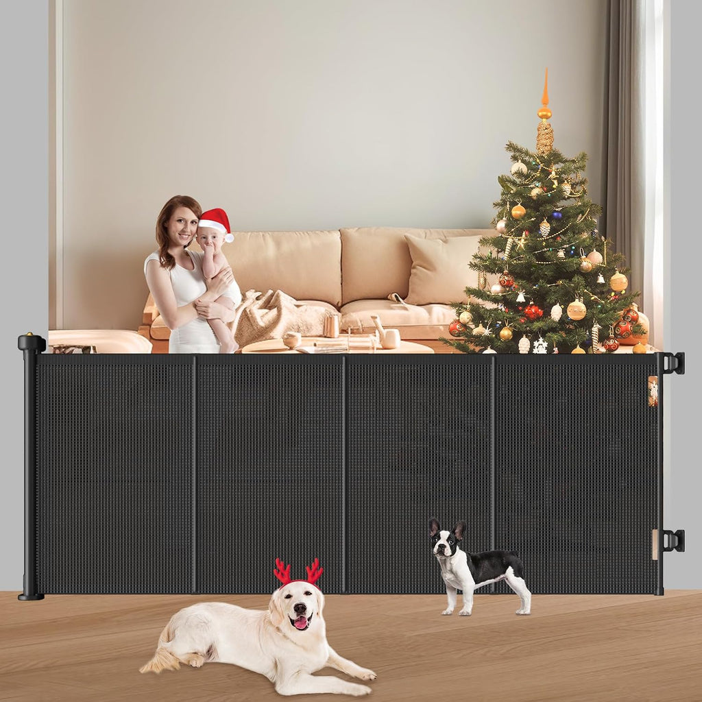 Retractable Baby Gate, 41” Extra Tall Dog Gate for Stairs Doorways