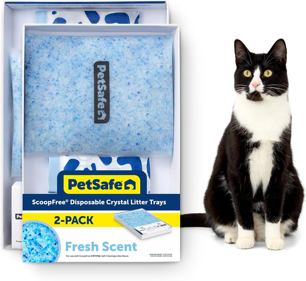 PetSafe ScoopFree Disposable Crystal Cat Litter Tray, Lavender, 3-Pack