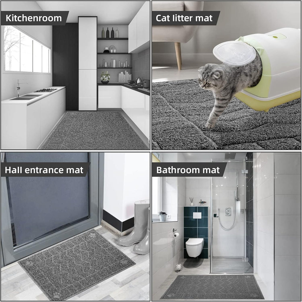 Cat Litter Box Mat, 35" x 24" Large Waterproof Litter Trapping Mat