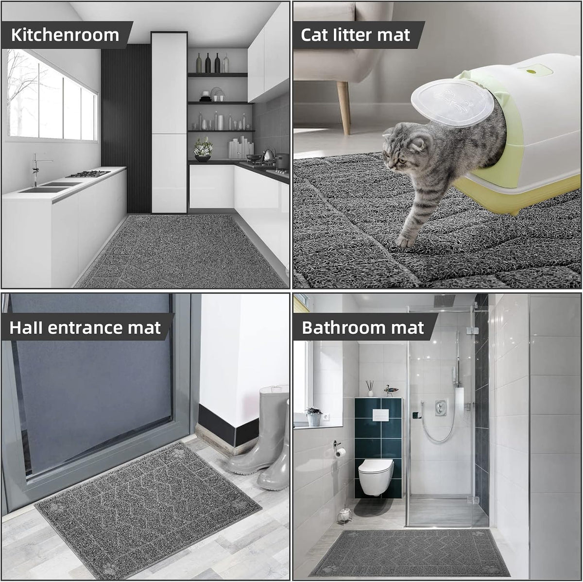 Cat Litter Box Mat, 35" x 24" Large Waterproof Litter Trapping Mat