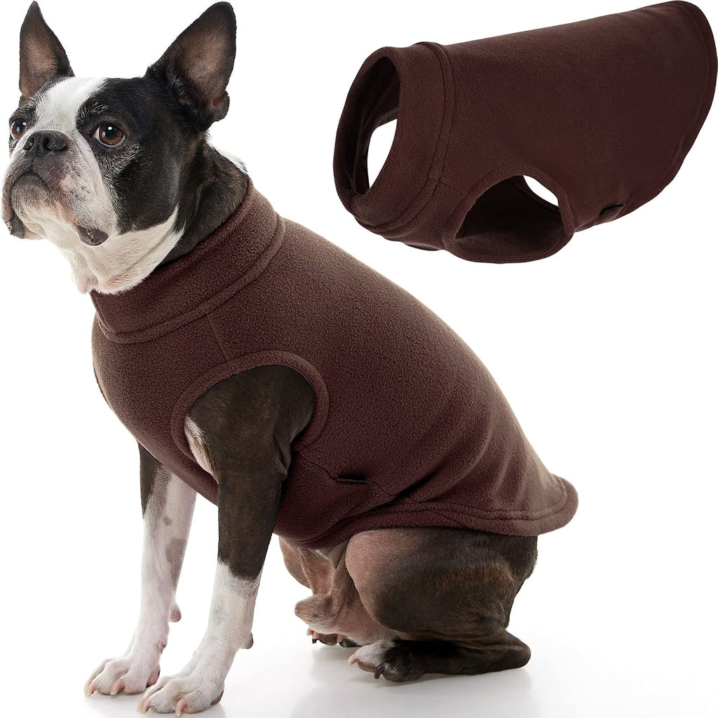 Gooby Stretch Fleece Vest Dog Sweater, Burgundy, Medium