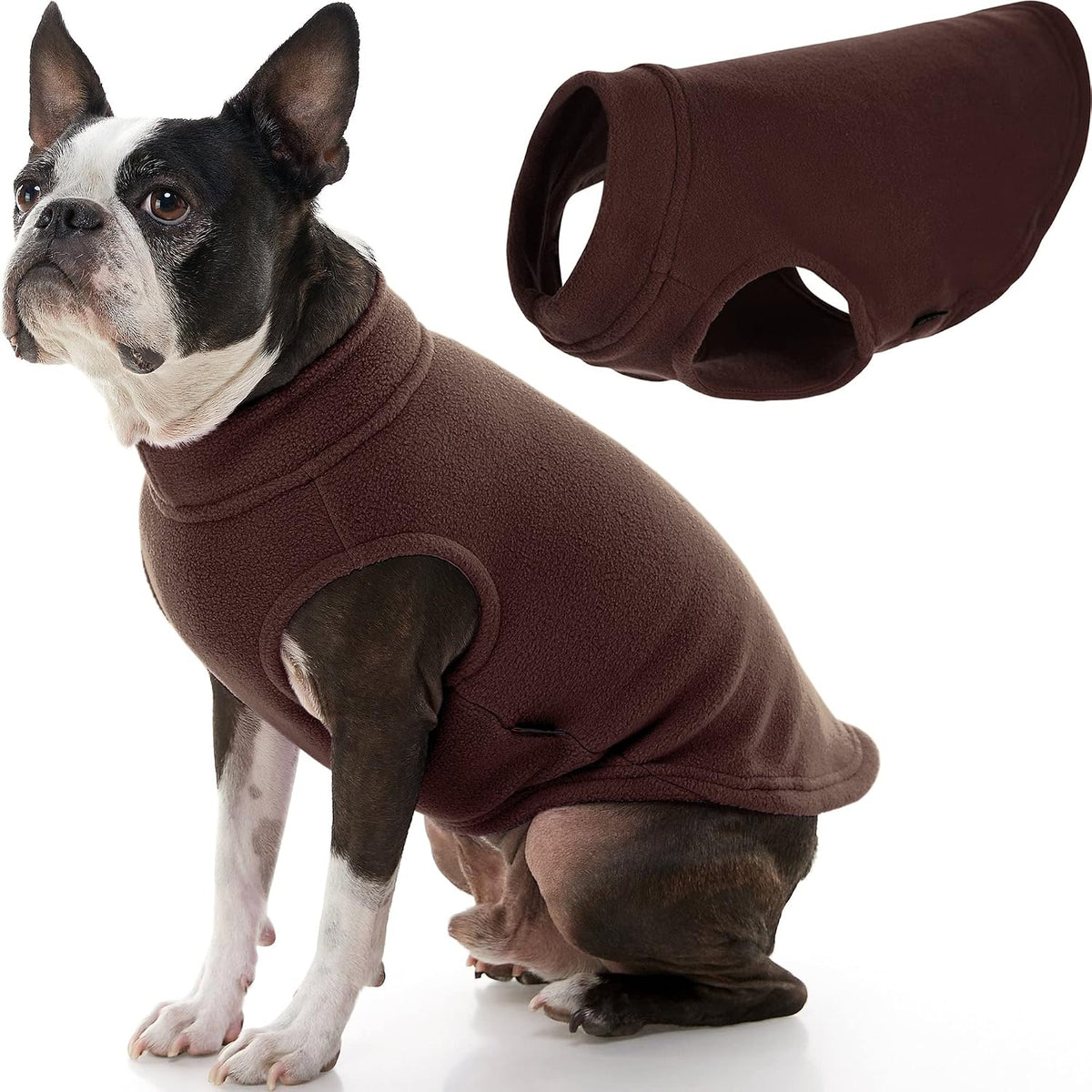 Gooby Stretch Fleece Vest Dog Sweater, Burgundy, Medium