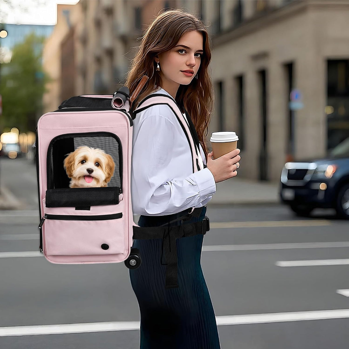 EliteField Deluxe Rolling Backpack Dog & Cat Carrier (2-Year Warranty)