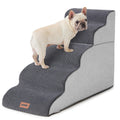 ZOMISIA Dog Stairs Ramp for High Beds Up to 25", 5 Step Pet Stairs Grey