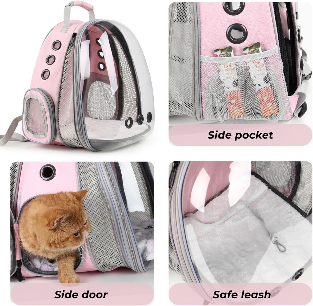 Lollimeow Cat Backpack Carrier, Pet Bubble Backpack, Supports up to 16 lbs