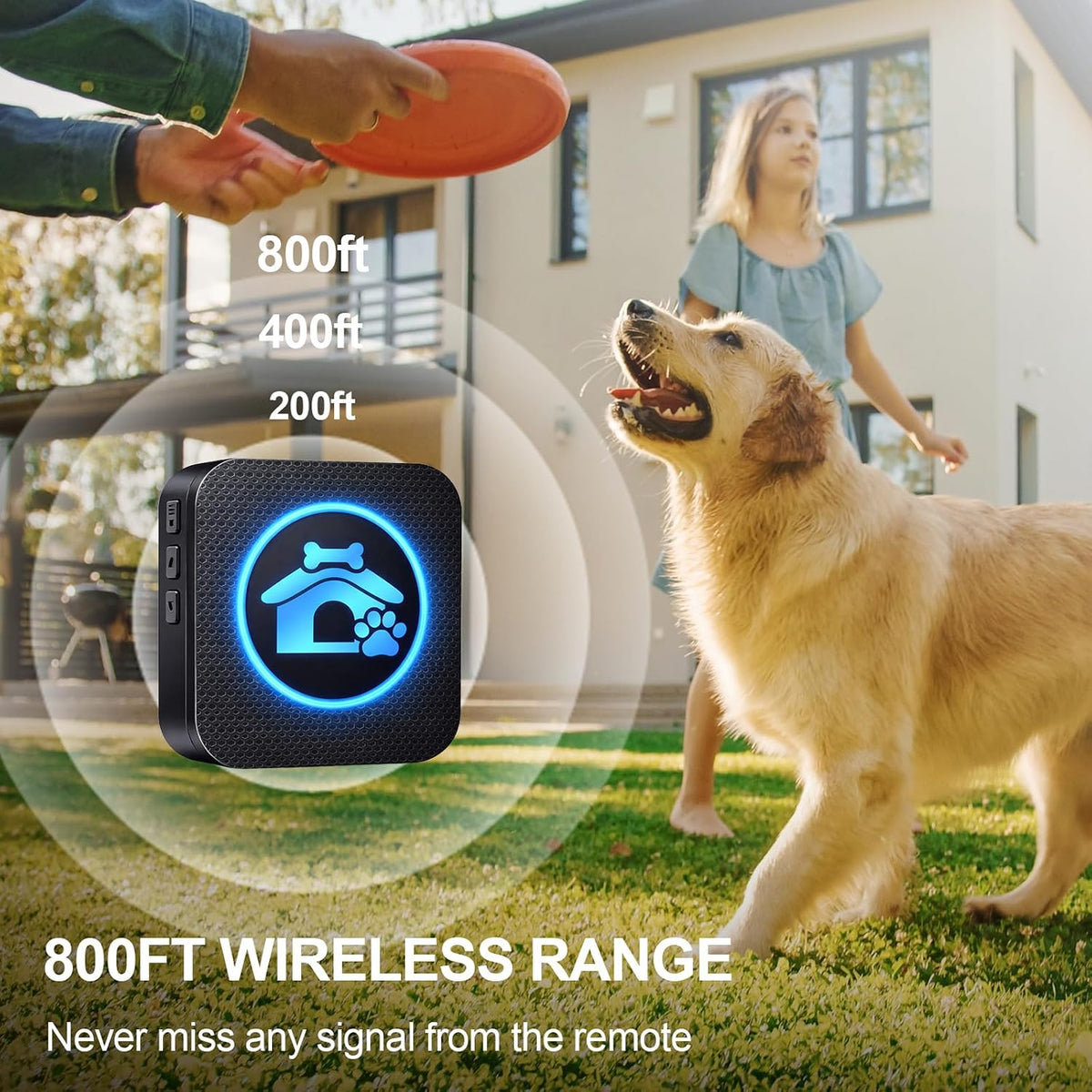 Dog Door Bell for Potty Training, Wireless Dog Doorbells to Go Outside, 1000 Feet Long Range, IP65 Waterproof, 60 Melodi