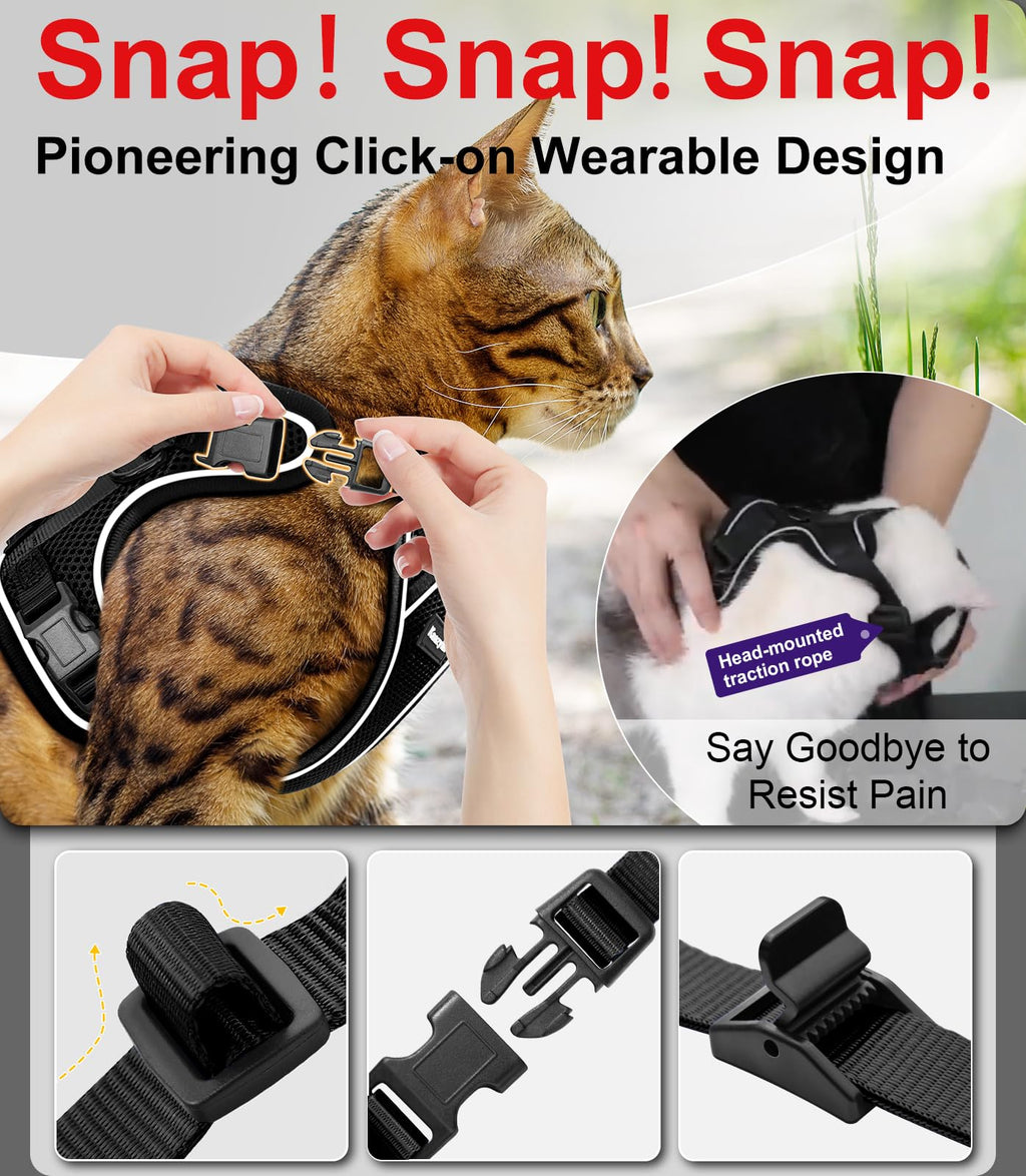 Cat Harness and Leash for Walking Escape Proof Soft Adjustable Cat Leash