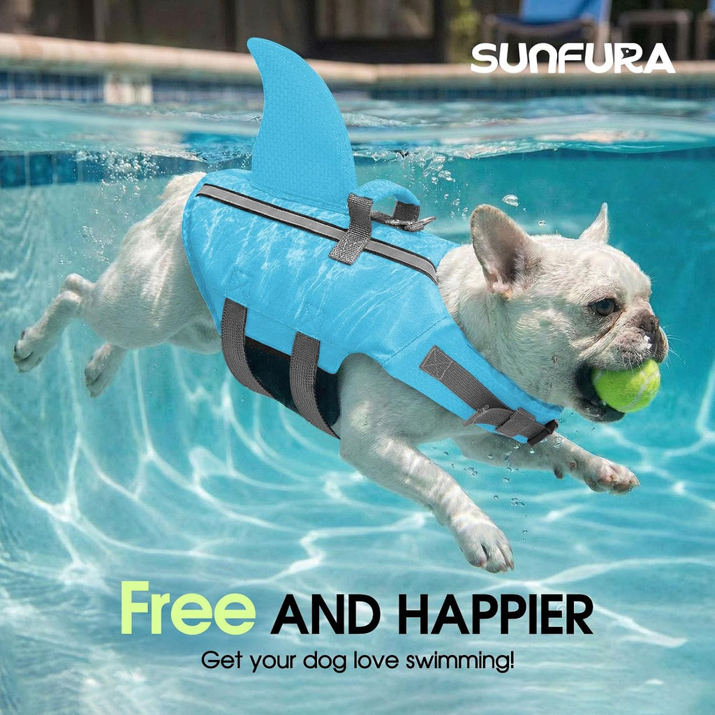 Dog Life Jacket, Small Dog Shark Life Vest for Swimming