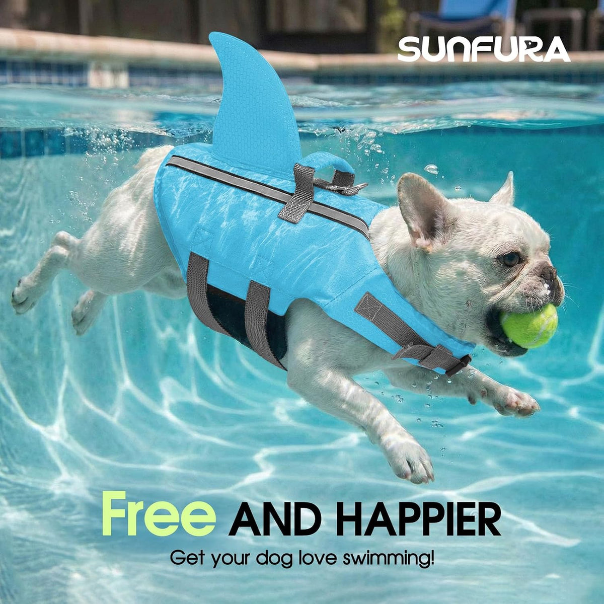 Dog Life Jacket, Small Dog Shark Life Vest for Swimming