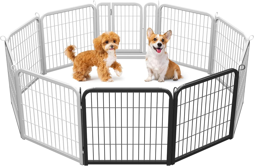 Yaheetech Dog Playpen 40in 8 Panels Portable Fence for Indoor Yard Camping