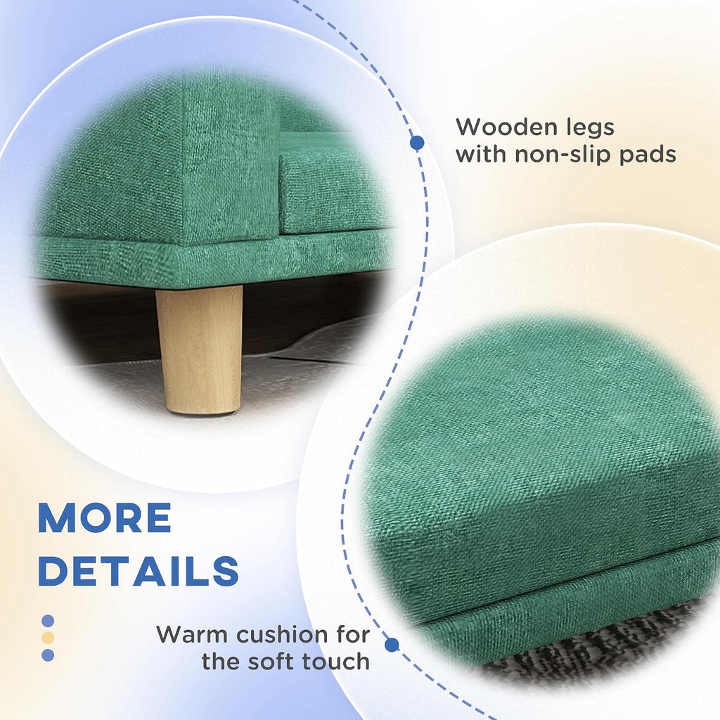 PawHut Dog Sofa Couch, Pet Bed with Comfortable Luxury Cushion, Washable Cover, Wooden Legs, Anti-Slip Mat for Large Dog