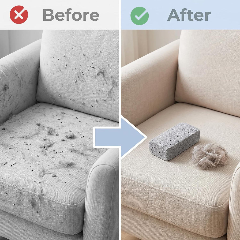 2Pcs Pet Hair Remover Pumice Stone, Dog Cat Fur Cleaning Stone