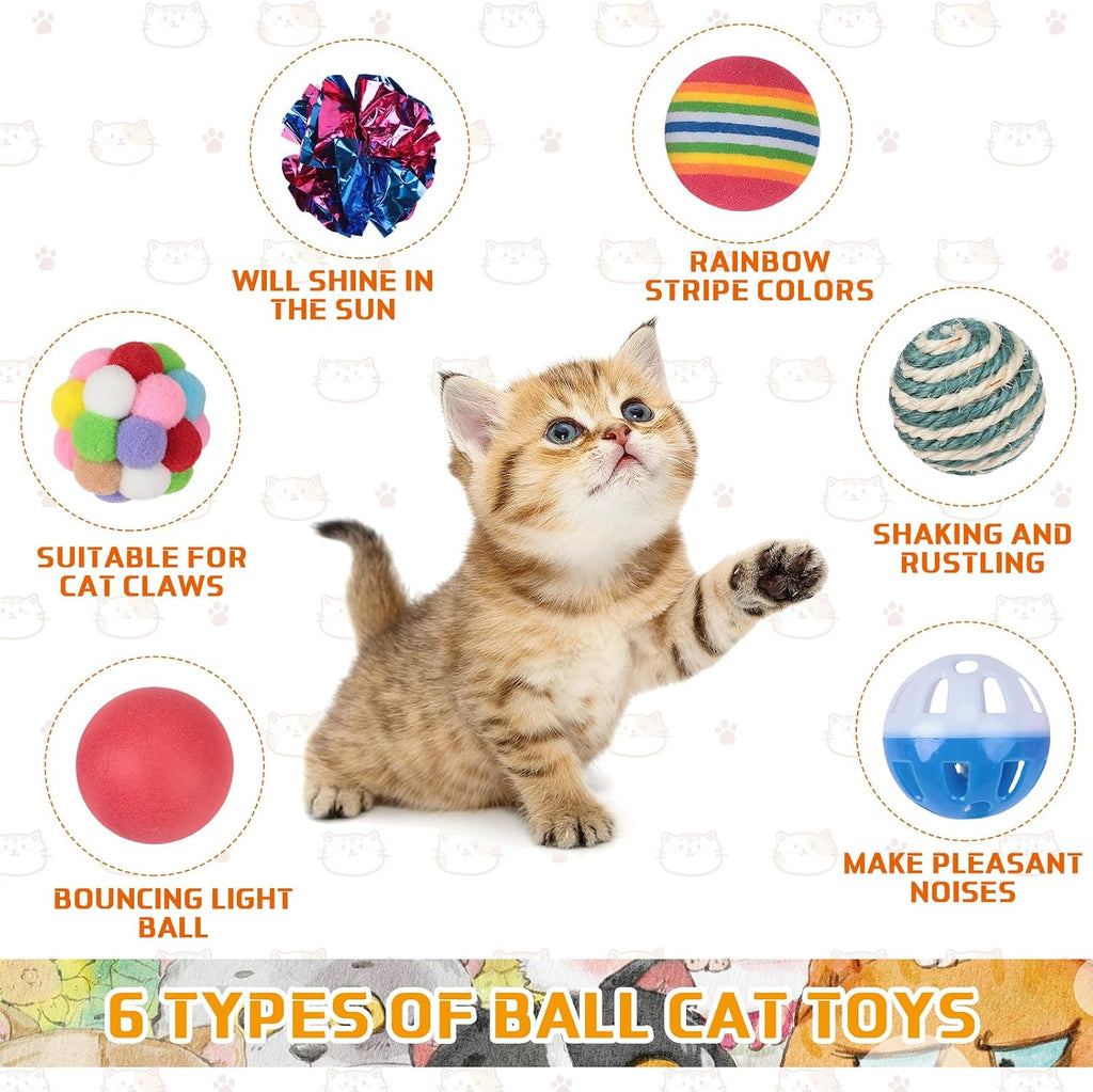 Shappy 150 Pcs Cat Toys Bulk Pack, Christmas Indoor Cats Gifts, Classic