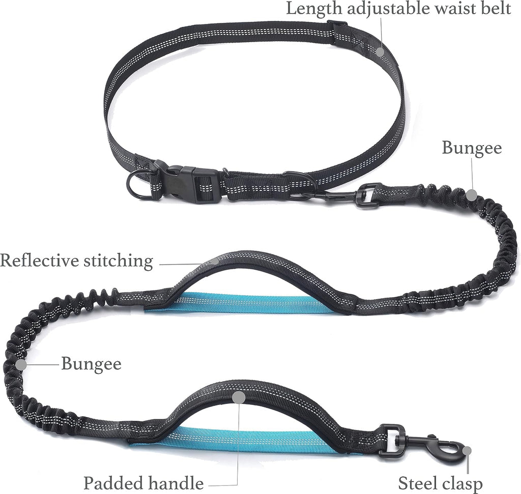Retractable Hands Free Dog Leash, Medium/Large, 25-150 lbs, Black