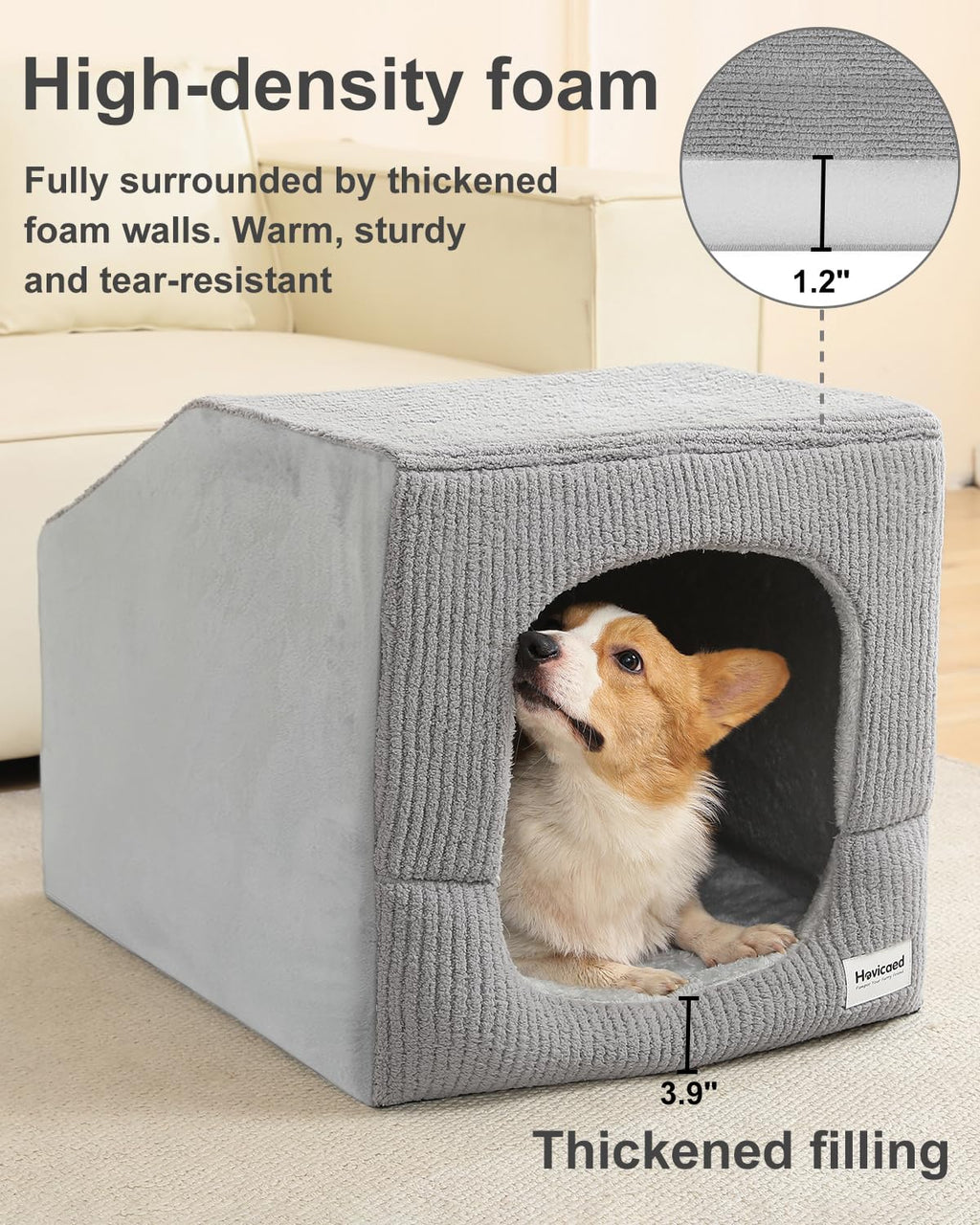 Hovicaed Indoor Dog House Small Sized Dog Tent with Dog Cave Bed 26x20ines