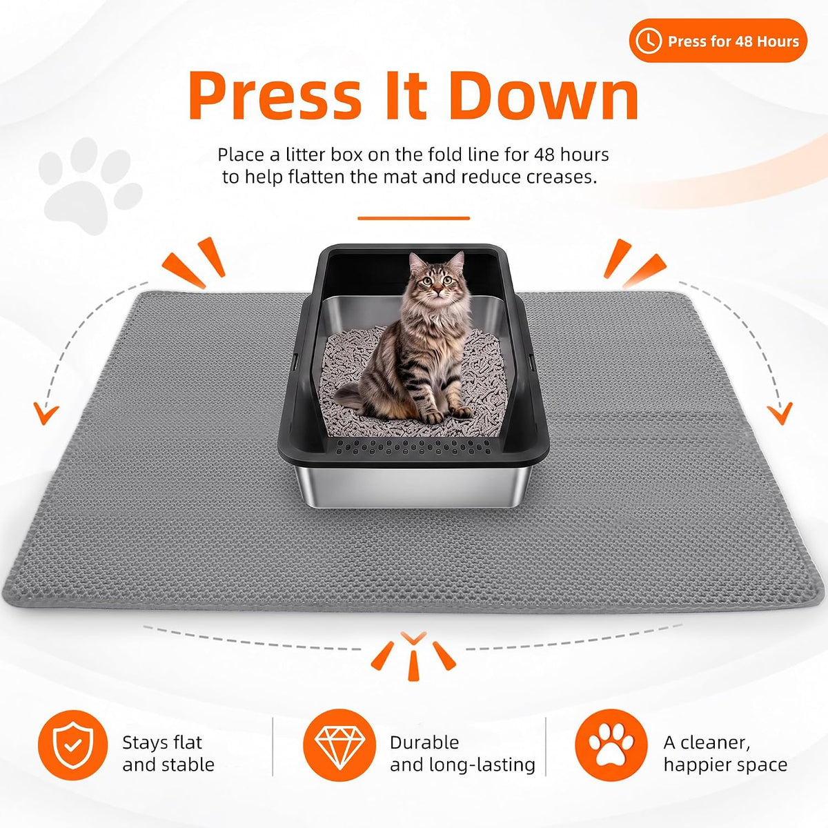 Cat Litter Mat 47"x33" Urine-Proof XL Litter Mat for Litter Box Mat