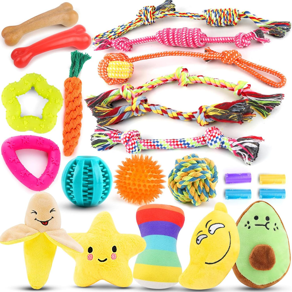 LOYEE Dog Squeaky Toys 8 Pack, Puppy Plush Squeaky Toys for Medium Small Dogs, Cute Pet Toys Stuffed Puppy Chew Toys for
