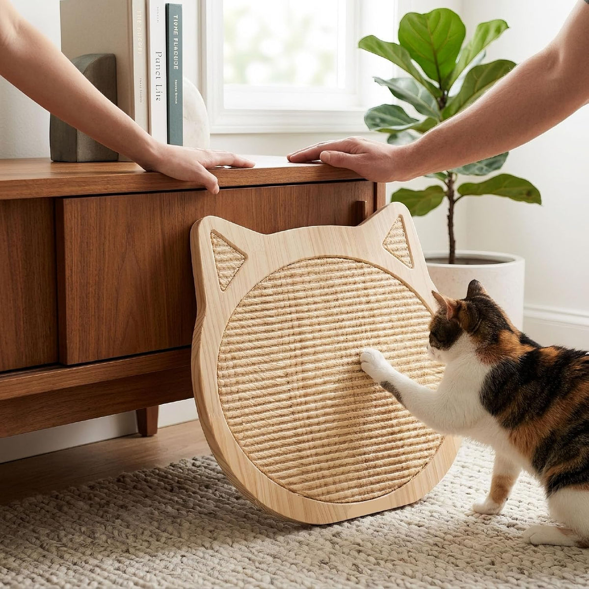 Cat Scratcher, Solid Wood for Indoor Cats