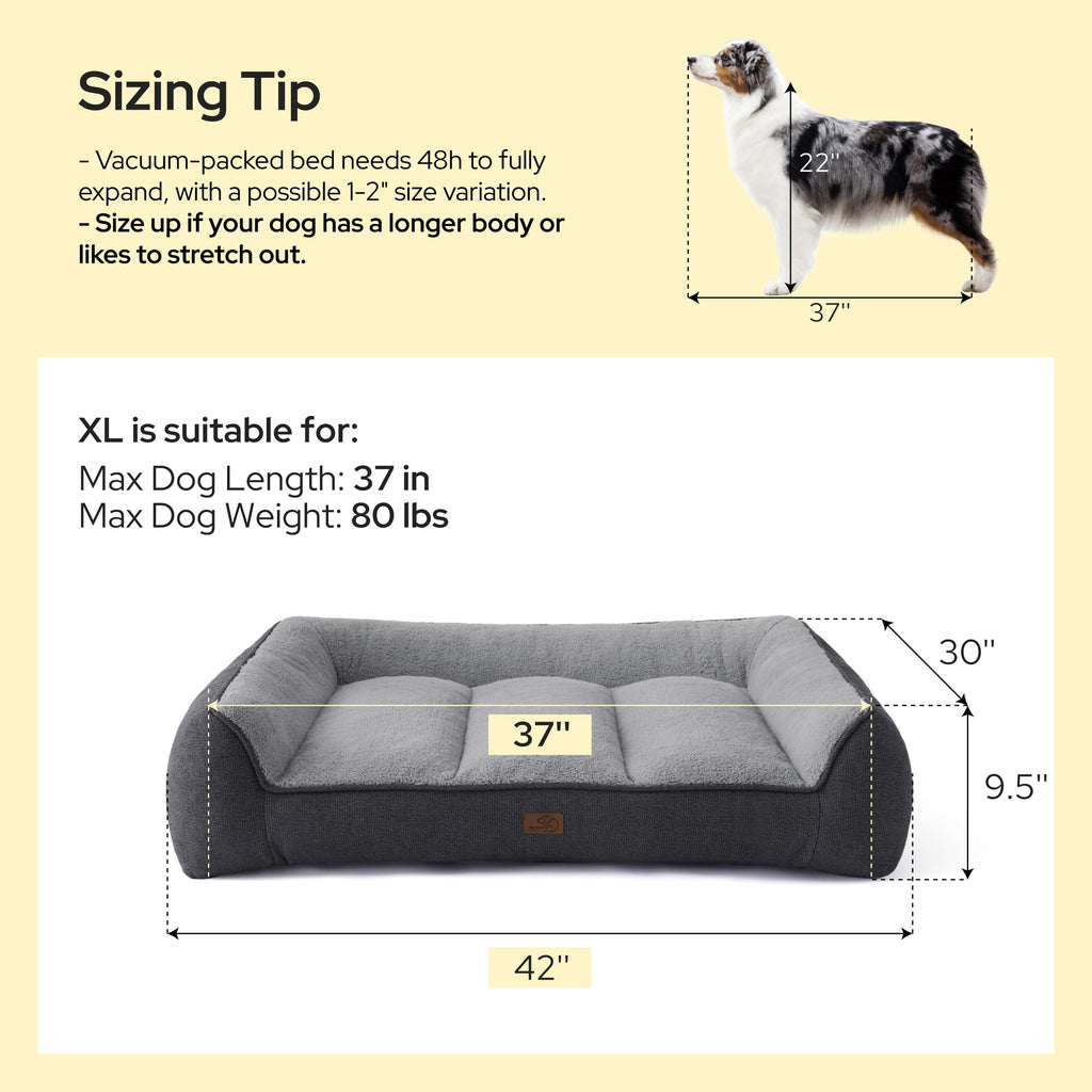 Bedsure SupportMax® Extra Thick Orthopedic XL Dog Beds Large Sized Dog