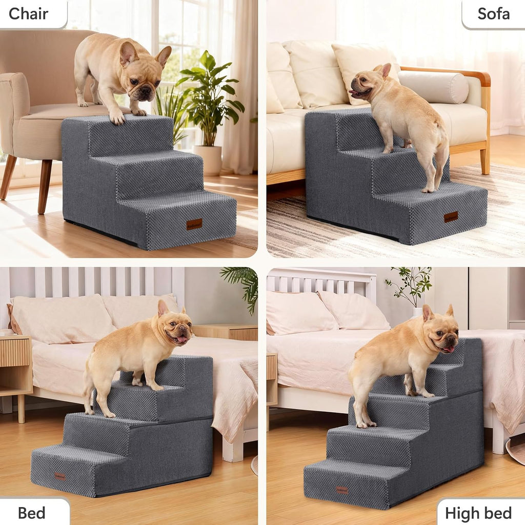 Dog Steps for High Bed, 5-Step Pet Stairs for Small Dogs and Cats