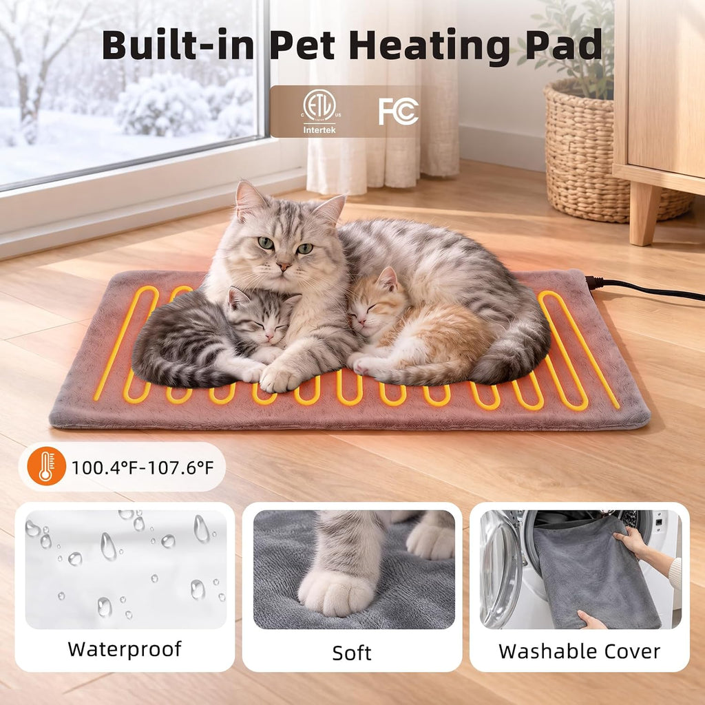Heated Outdoor Cat House Weatherproof,Insulated Cat House for Winter