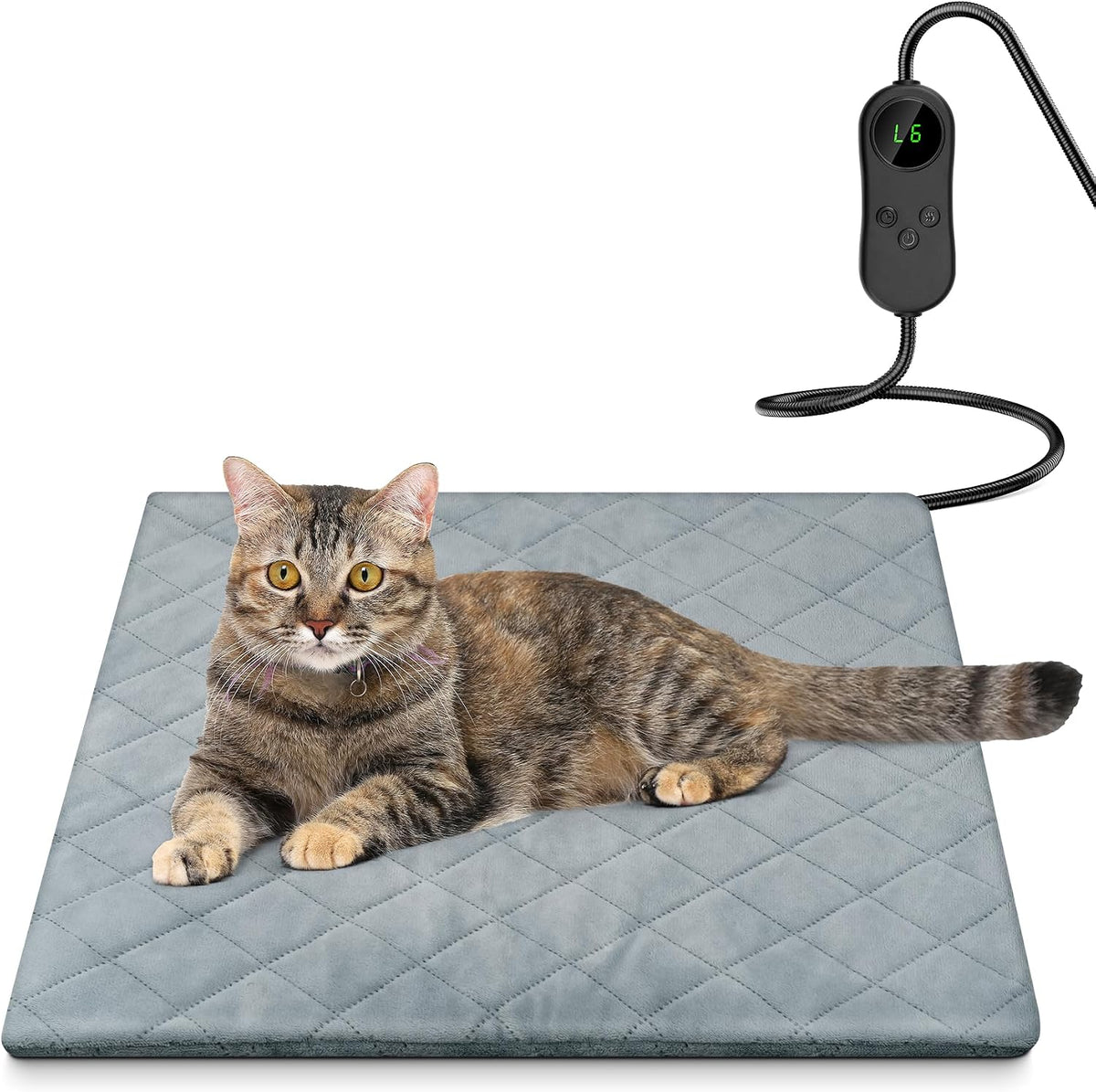 Heated Cat Bed for Pet/Cats/Dogs, Cat Heating Pad Indoor (18" X 18")