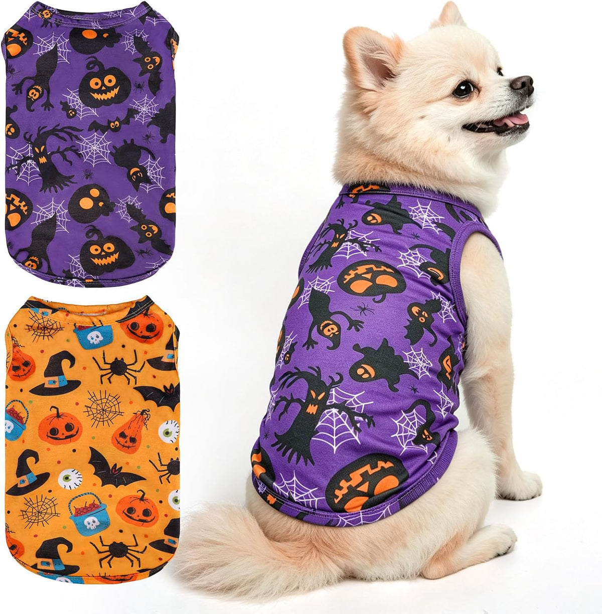 BINGPET Police Dog Shirt, Soft Cotton Puppy T-Shirt, Halloween Cop Costumes