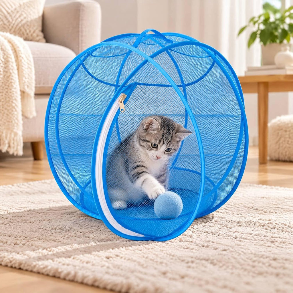 360° Panoramic Pop-Up Rolling Cat Playpen Ball Giant Cat Hamster Ball