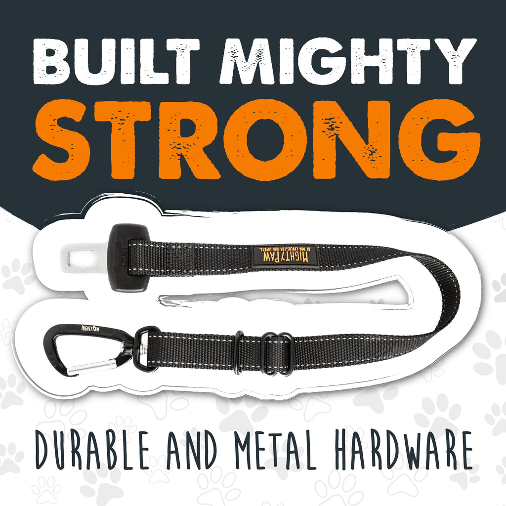 Mighty Paw Dog Seat Belt for Car, Heavy-Duty Aviation Aluminum Carabiner