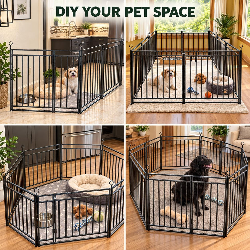 Thickened Outdoor Dog Fence, 40" H, 8 Panels for Yard & Camping
