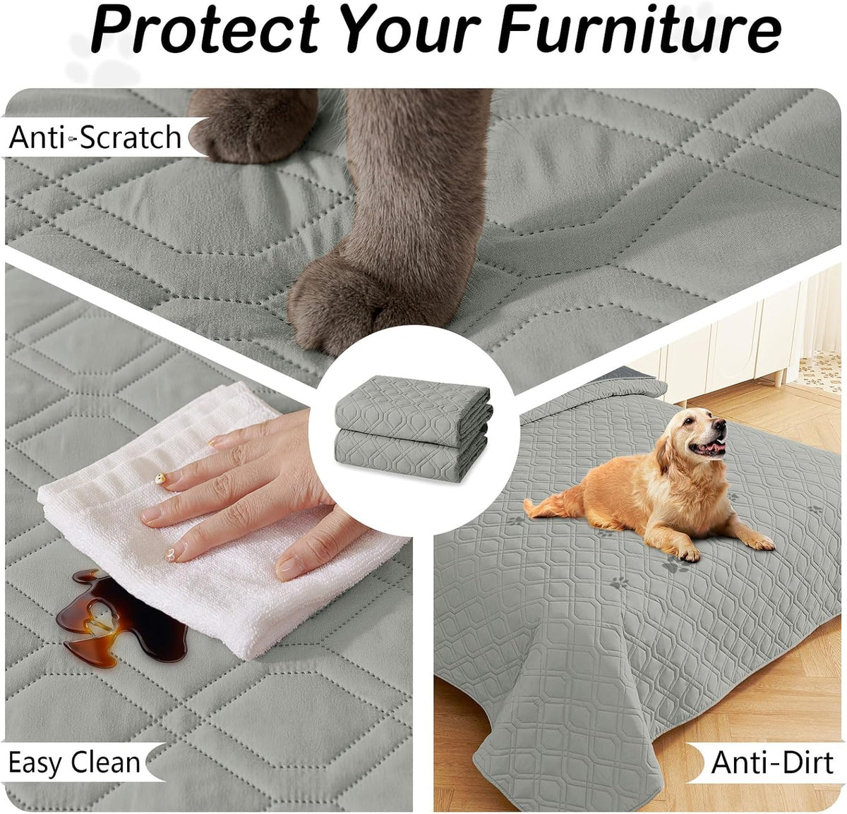 Waterproof Dog Bed Blanket - Soft Pet Blanket & Sofa Cover for Dogs