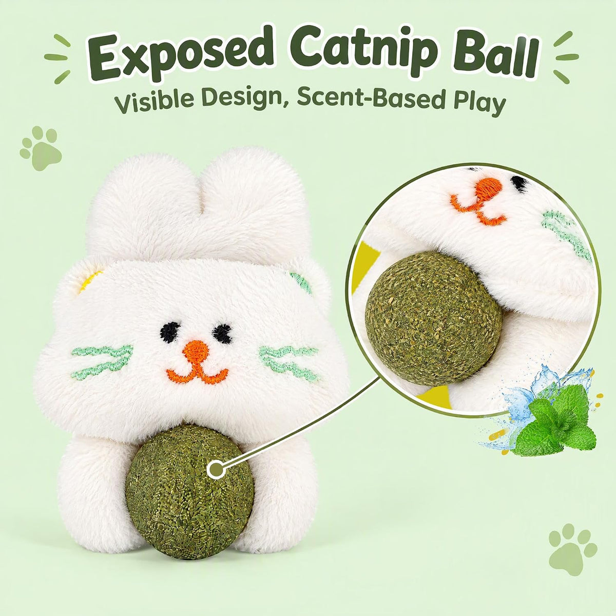 2PCS Catnip Plush Cat Toy, Cute Kitten, Cat Toys for Kittens & Indoor Cats