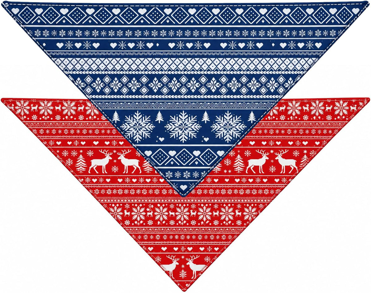 Christmas Dog Bandanas Nordic Style Dog Winter Outfit Costume XL