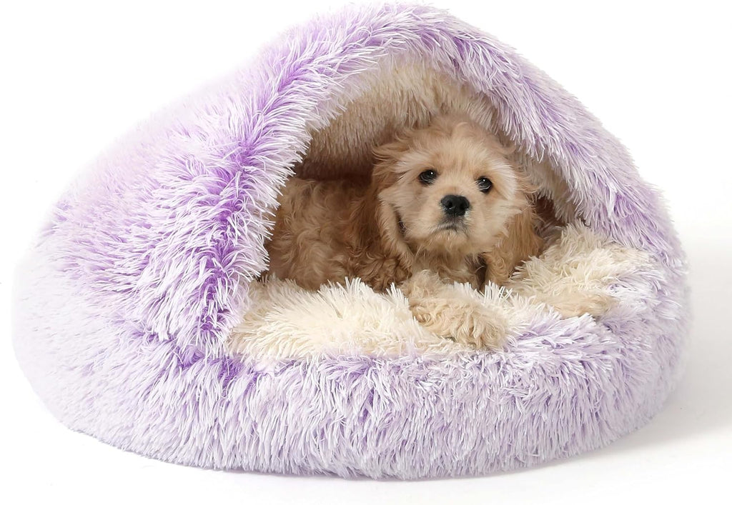 NOYAL Hooded Donut Bed, Calming Cave for Cats & Small Dogs