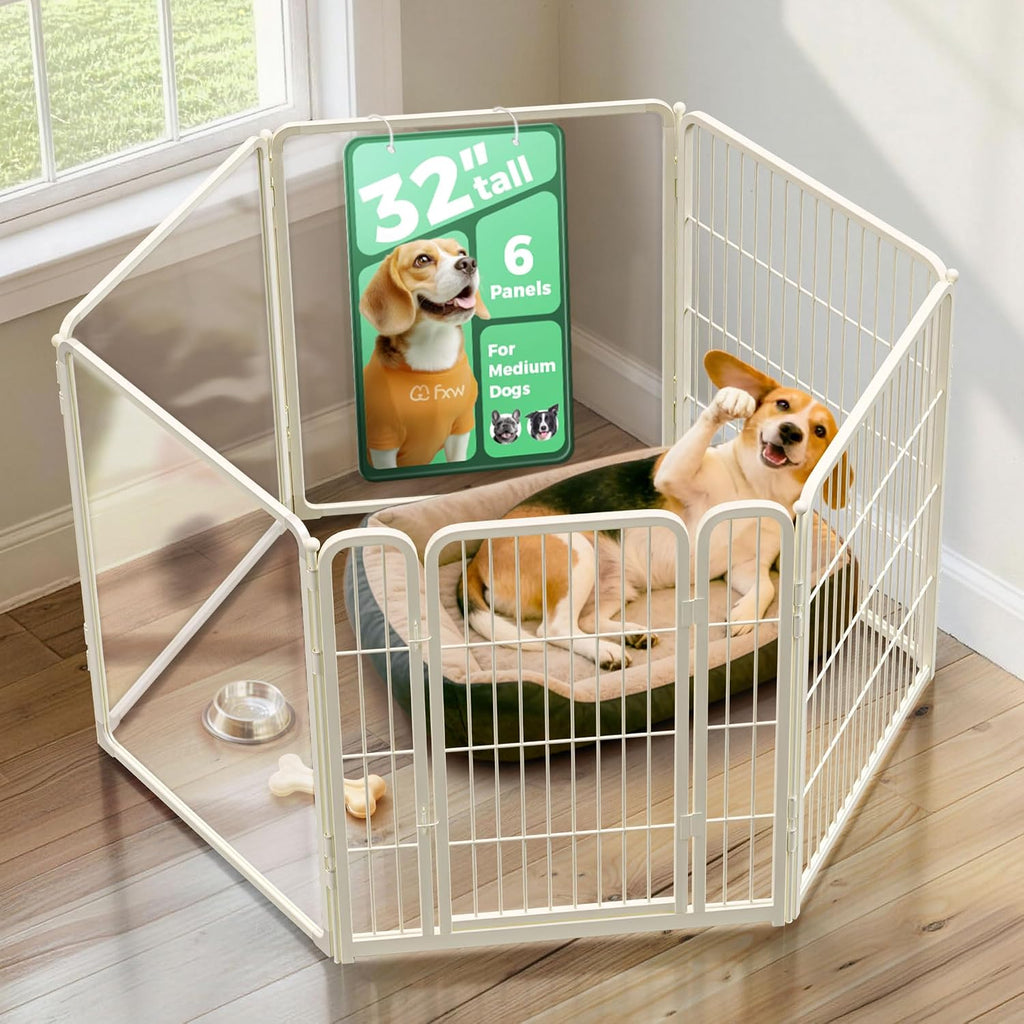 FXW AuraSpace Pro Acrylic & Wire Mesh Indoor Dog Playpen, 24" H, 8 Panels