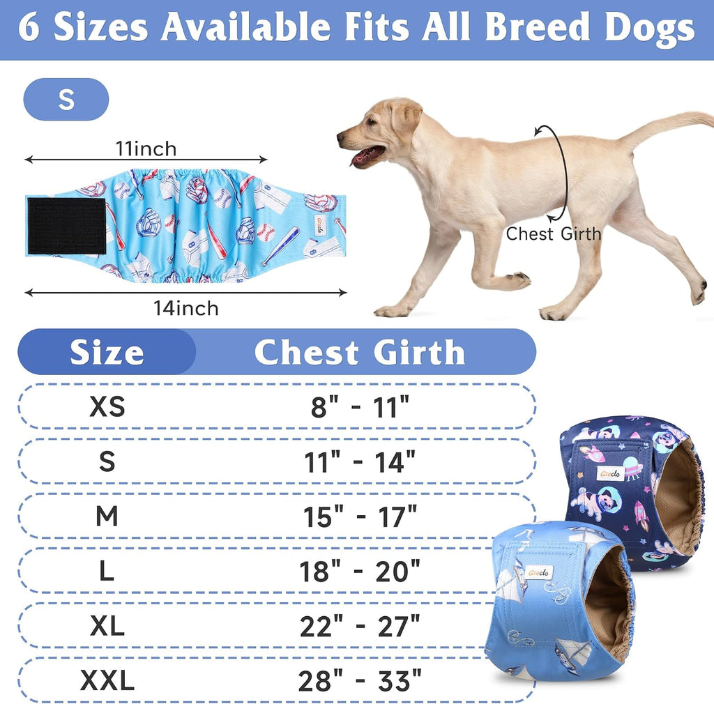 Dog Belly Bands for Male Dogs 5 Pack, Reusable Male Dog Diapers, Washable Belly Bands, Adjustable Pee Wraps for Marking,