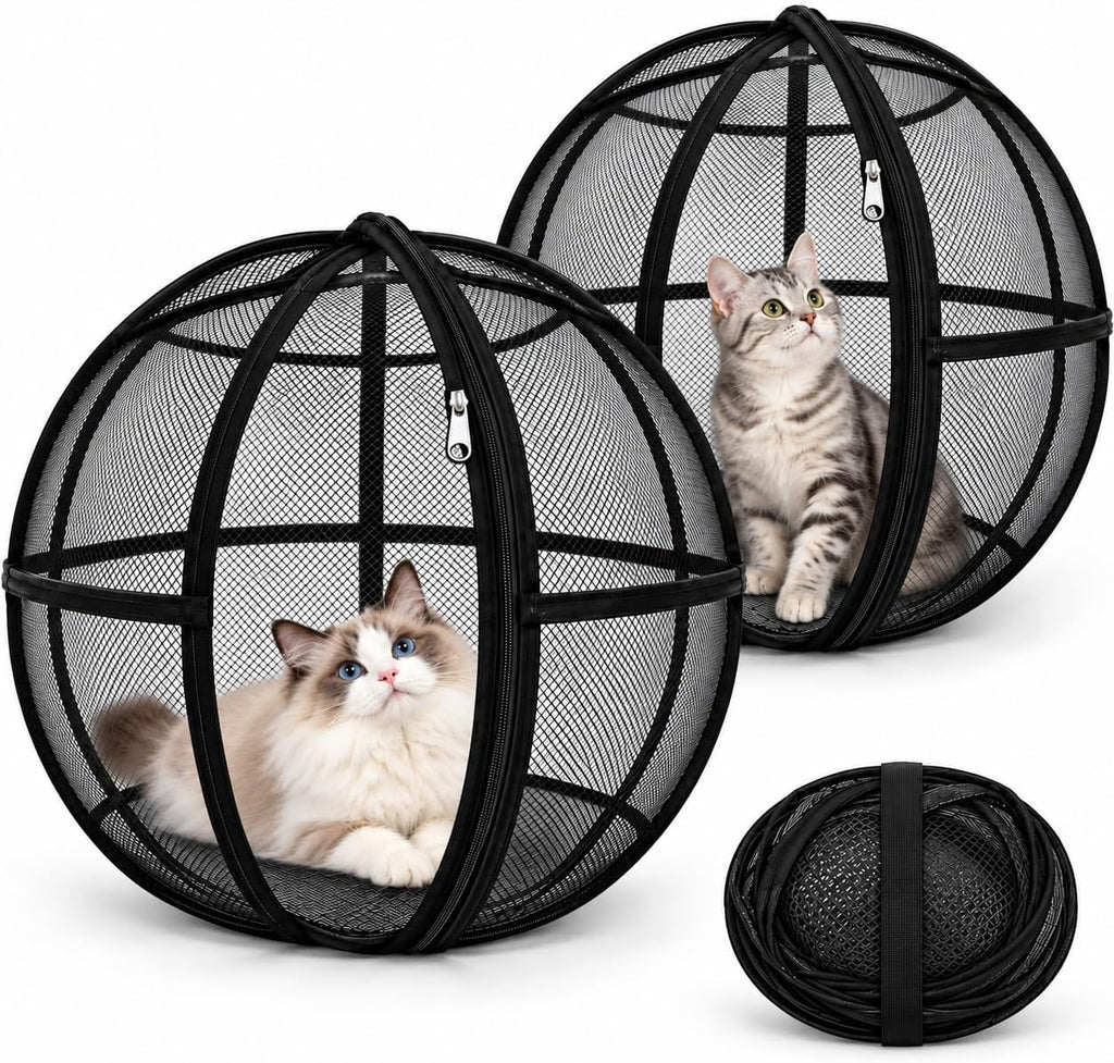 Giant Hamster Ball for Cats, 27.56 in Foldable Mesh Cat Playpen，2 Pcs