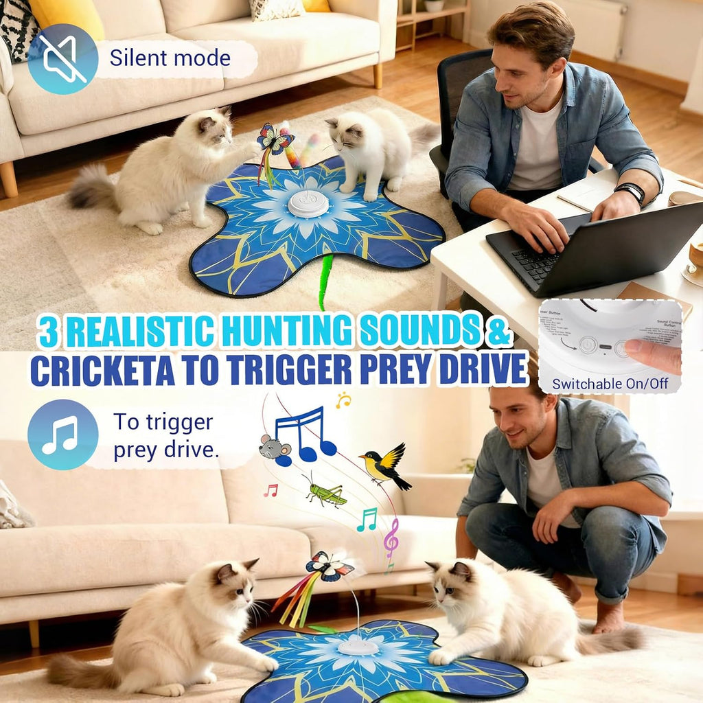Interactive Cat Toys For Indoor Cats, Rechargeable Touch Automatic Cat Toy