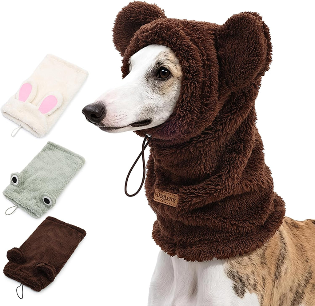 ETIAL Dog Hat Scarf for Long Neck Dogs with Animal Ears
